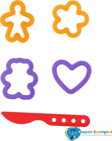 Merkloos Creative Kids Bucket Clay Set - Clay Knife & Figures - 5 Colors - 11 x 11 x 12 cm