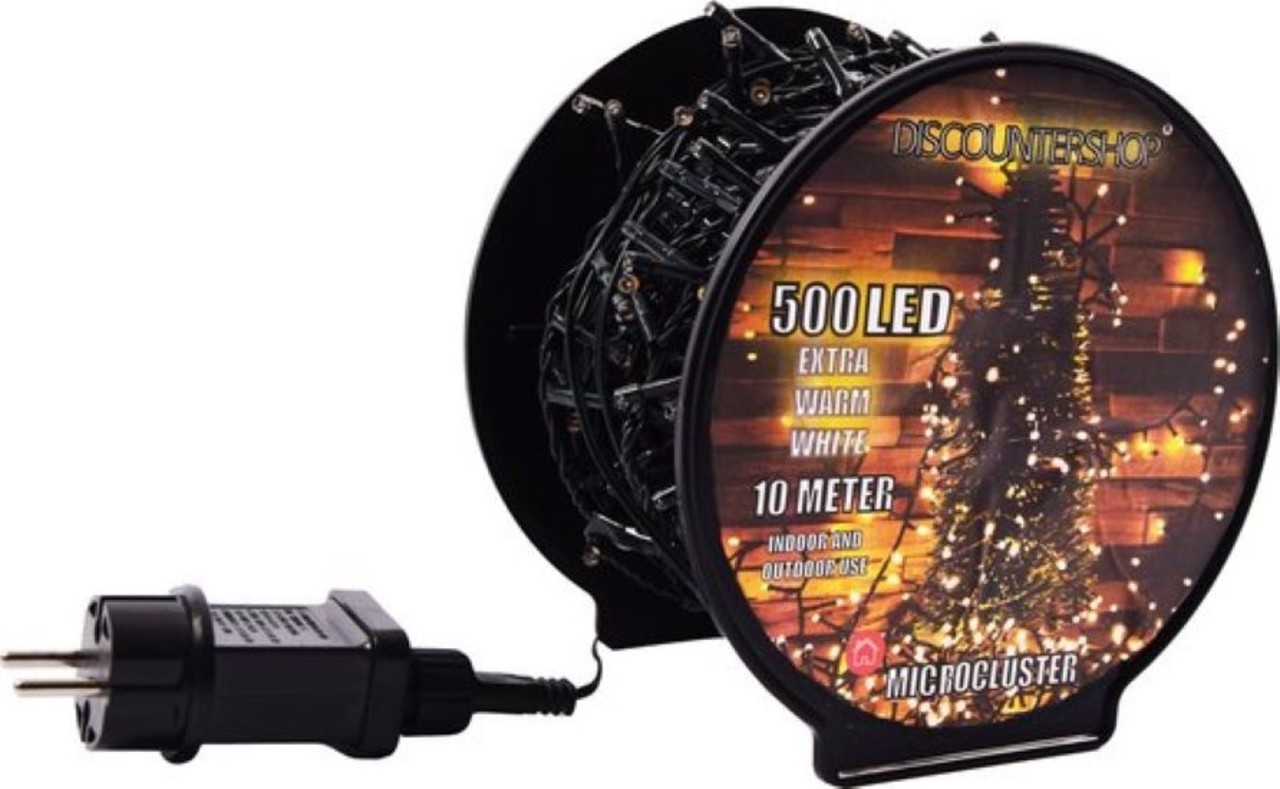 Discountershop Christmas lights outside - 10 meters 500 LED - EXTRA Warm White - Light cord Nano Copper wire - IP44 Plug with timer function - Christmas tree lighting - suitable for indoors and outdoors - LED Christmas lights Discountershop Christmas lights outside - 10 meters 500 LED - EXTRA Warm White - Light cord Nano Copper wire - IP44 Plug with timer function - Christmas tree lighting - suitable for indoors and outdoors - LED Christmas lights