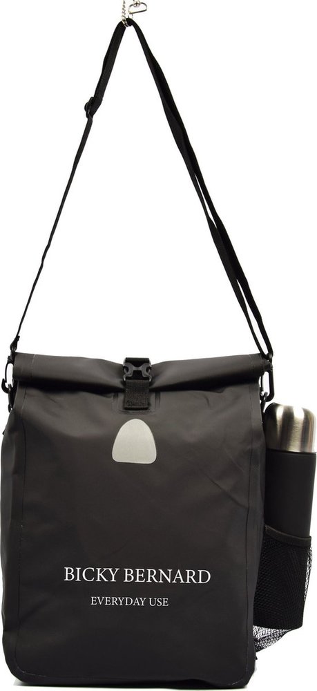 Bicky Bernard  Single Pannier | Backpack | Extremely strong 100% Waterproof | Bicycle bag, Shoulder bag in 1 | 21 Liter Single Pannier 21 Liter - Pannier Shoulder Bag - Shoulder Bag Pannier - Pannier Single 21 Liter - Pannier Single Black