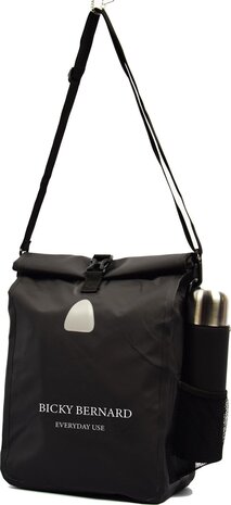 Bicky Bernard  Single Pannier | Backpack | Extremely strong 100% Waterproof | Bicycle bag, Shoulder bag in 1 | 21 Liter Single Pannier 21 Liter - Pannier Shoulder Bag - Shoulder Bag Pannier - Pannier Single 21 Liter - Pannier Single Black