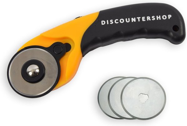 Discountershop Rolmes met 3 stuks Reservemes Rolmes 45 Mm Staal – Stofschaar – Stof Snijder Roller – Rolmes 45 mm – Comfort – Rolmes stof – Naaien – Naaiset – Rolmes Voor Stof – Rolmessen – Snijmes – Met veiligheidssluiting - RVS Discountershop Rolmes met 3 stuks Reservemes Rolmes 45 Mm Staal – Stofschaar – Stof Snijder Roller – Rolmes 45 mm – Comfort – Rolmes stof – Naaien – Naaiset – Rolmes Voor Stof – Rolmessen – Snijmes – Met veiligheidssluiting - RVS