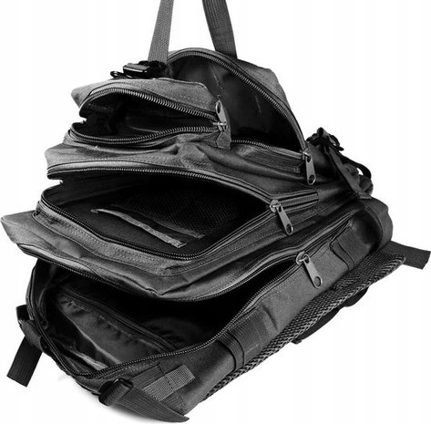 Discountershop Tactical Backpack 26l | Tactical backpack | sport - school - work | Black - Backpack US Assault Molle Large - Backpack - Black - 26 L