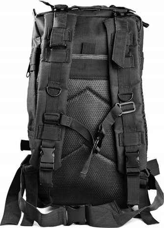 Discountershop Tactical Backpack 26l | Tactical backpack | sport - school - work | Black - Backpack US Assault Molle Large - Backpack - Black - 26 L