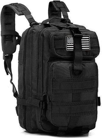 Discountershop Tactical Backpack 26l | Tactical backpack | sport - school - work | Black - Backpack US Assault Molle Large - Backpack - Black - 26 L