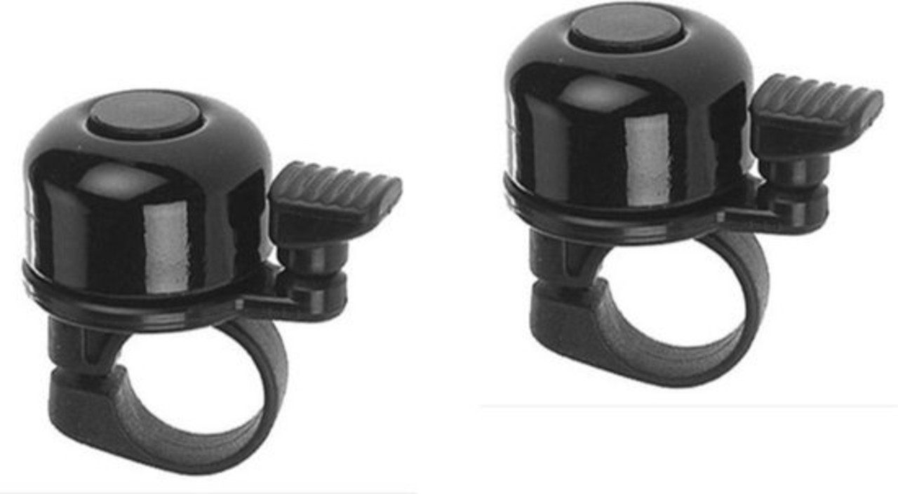 Merkloos Bicycle bell universal 2 pieces - black - 25mm Merkloos Bicycle bell universal 2 pieces - black - 25mm