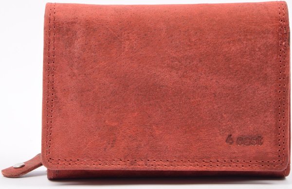 4 East Wallet - wallet ladies - wallet men - wallet cards - Full leather - 4E-458 - RFID Protected Anti skim - 4East - Red - Wallet ladies Red - Wallet Small