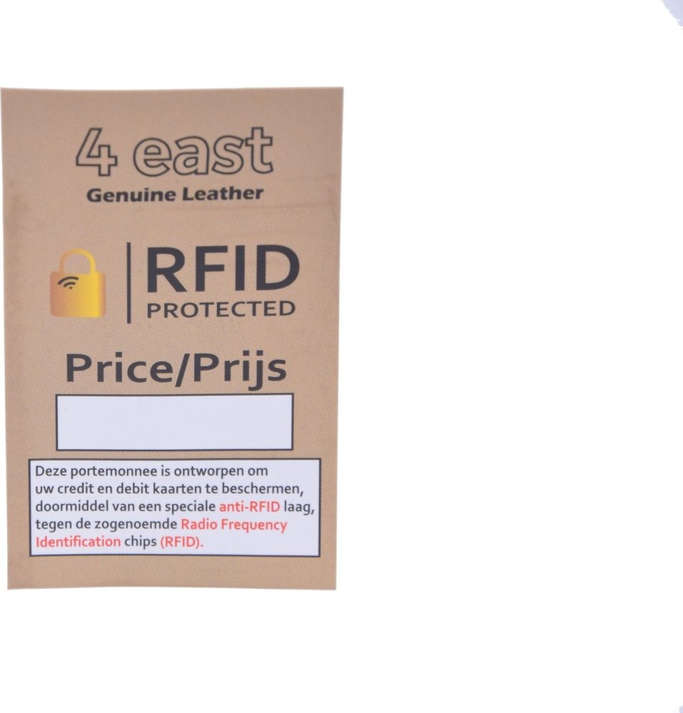 4 East Portemonnee - portemonnee dames - portemonnee heren - portemonnee pasjes- Volledig leer- 4E-458 - RFID Protected Anti skim - 4East - Rood - Portemonnee dames Rood- Portemonnee Klein