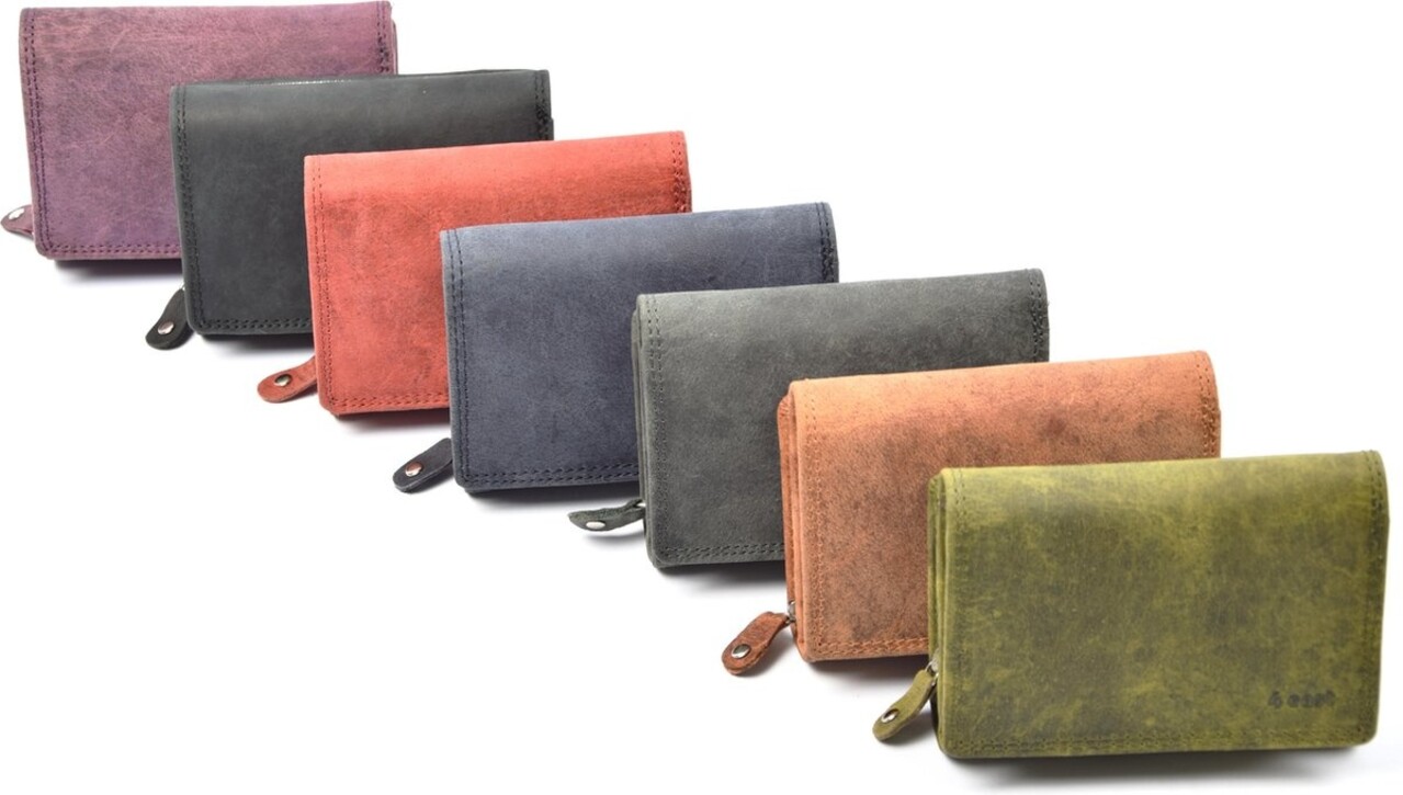 4 East Wallet - wallet ladies - wallet men - wallet cards - Full leather - 4E-458 - RFID Protected Anti skim - 4East - Red - Wallet ladies Red - Wallet Small