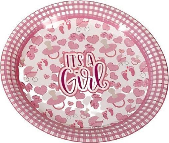 Gerimport Gerimport Party Plates Girls 18 Cm Paper Pink 8 Pieces