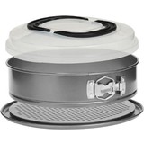 Merkloos Springform pan with lid 26cm diameter - Cake pan - baking pan - cake pan - round baking pan - easy to use - handy for storing your cake or cake - plastic lid - silver Merkloos Springform pan with lid 26cm diameter - Cake pan - baking pan - cake pan - round baking pan - easy to use - handy for storing your cake or cake - plastic lid - silver