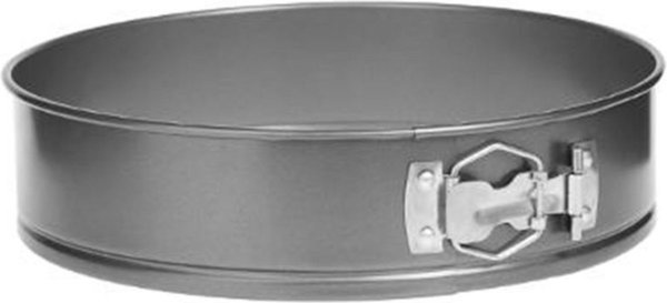 Merkloos Springvorm met deksel 26cm diameter - Cakevorm - bakvorm - taartvorm - bakvorm rond - makkelijk in gebruik - handig om je taart of cake in te bewaren - plastic deksel - zilver