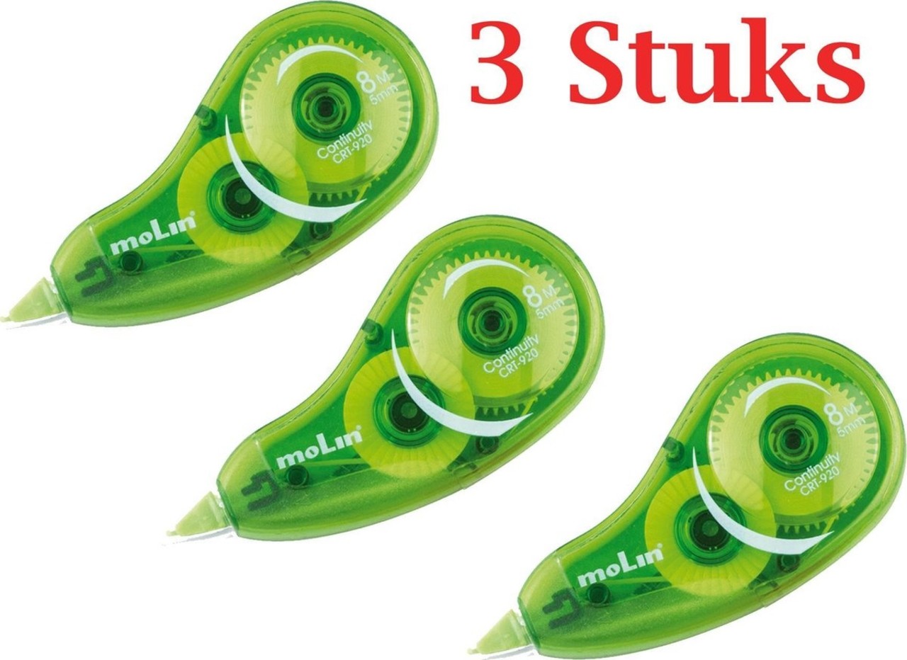 Merkloos 3 stuks Correctieroller - Correctietape - Correctie tape - Correct it - 3 stuks Merkloos 3 stuks Correctieroller - Correctietape - Correctie tape - Correct it - 3 stuks