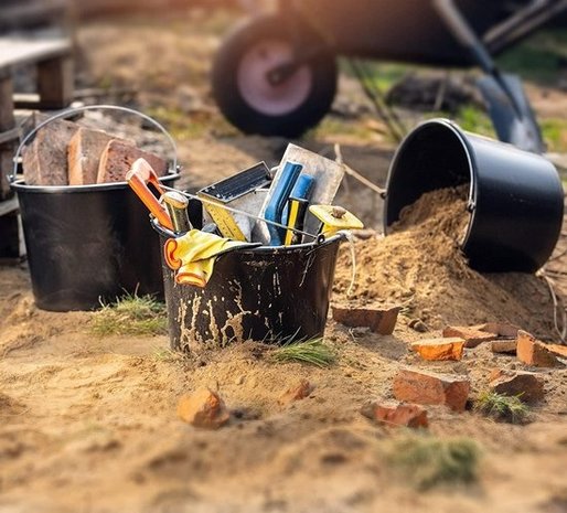 Merkloos 12 liter construction bucket, bucket with handle, harvest bucket, cleaning bucket, water bucket, cement bucket, mortar bucket Merkloos 12 liter construction bucket, bucket with handle, harvest bucket, cleaning bucket, water bucket, cement bucket, mortar bucket