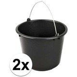 Merkloos 12 liter bouwemmer, emmer met handvat, oogstemmer, poetsemmer, wateremmer, cementemmer, mortelemmer