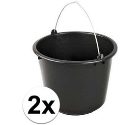 Merkloos 12 liter bouwemmer, emmer met handvat, oogstemmer, poetsemmer, wateremmer, cementemmer, mortelemmer