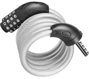 Merkloos bicycle lock, scooter or motorcycle cable lock 4-position combination lock 8 mm x 150 cm Merkloos bicycle lock, scooter or motorcycle cable lock 4-position combination lock 8 mm x 150 cm