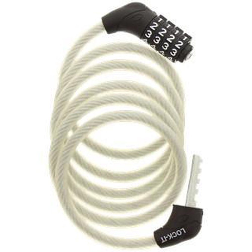 Merkloos bicycle lock, scooter or motorcycle cable lock 4-position combination lock 8 mm x 150 cm Merkloos bicycle lock, scooter or motorcycle cable lock 4-position combination lock 8 mm x 150 cm