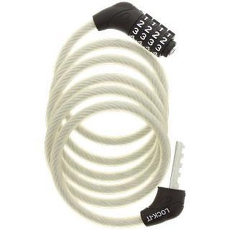 Merkloos bicycle lock, scooter or motorcycle cable lock 4-position combination lock 8 mm x 150 cm Merkloos bicycle lock, scooter or motorcycle cable lock 4-position combination lock 8 mm x 150 cm