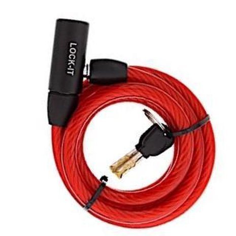 Merkloos Cable lock with 12 mm thick including 2 keys available in 3 colors. Merkloos Cable lock with 12 mm thick including 2 keys available in 3 colors.