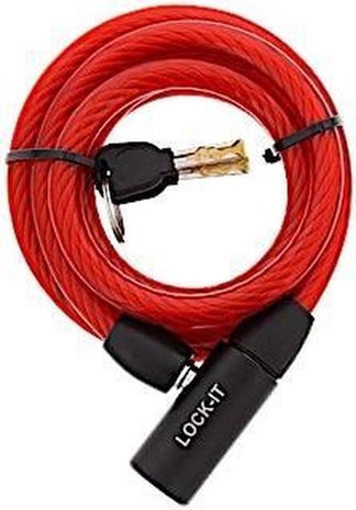 Merkloos Cable lock with 12 mm thick including 2 keys available in 3 colors. Merkloos Cable lock with 12 mm thick including 2 keys available in 3 colors.