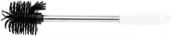 Discountershop Toiletborstel met houder wit - met silicone borstel 39 cm Discountershop Toiletborstel met houder wit - met silicone borstel 39 cm