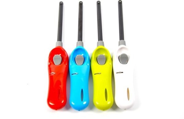 Discountershop Package of 2x BBQ lighters refillable| A Quality |Child protection/Child lock light blue/Red 26 cm Discountershop Package of 2x BBQ lighters refillable| A Quality |Child protection/Child lock light blue/Red 26 cm
