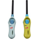 Discountershop Lighter with child protection - Barbecue lighter - Package of 2x BBQ lighters refillable| A Quality | Child Protection / Child Lock | 2x Blue and Green | 22 cm