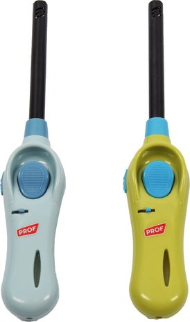 Discountershop Lighter with child protection - Barbecue lighter - Package of 2x BBQ lighters refillable| A Quality | Child Protection / Child Lock | 2x Blue and Green | 22 cm