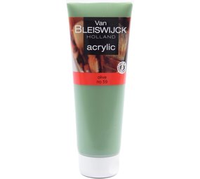 Van Bleiswijck Acryl verf 250 ML - Watervaste verf - Acrylverf Olive - Olive nummer 59 Van Bleiswijck Acryl verf 250 ML - Watervaste verf - Acrylverf Olive - Olive nummer 59