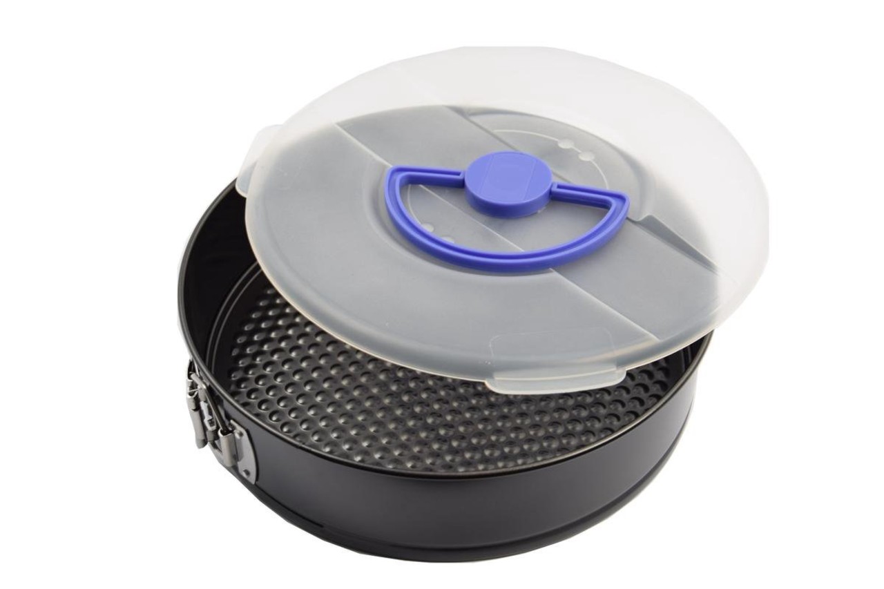 Merkloos Springform tin with lid 26cm dia - round baking tin - easy to use - handy for storing your pie or cake - plastic lid