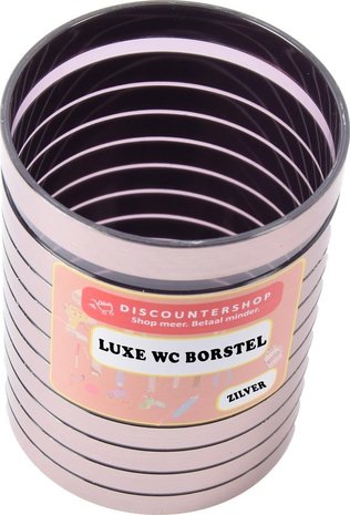 Discountershop RVS toiletborstel met houder gestreept motief - Toiletborstelhouders/wc-borstelhouders voor toilet - Schoonmaakproducten Discountershop RVS toiletborstel met houder gestreept motief - Toiletborstelhouders/wc-borstelhouders voor toilet - Schoonmaakproducten