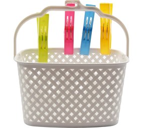Discountershop Discountershop® Clothespin Basket White 22 x 12.9 x 15 cm Discountershop Discountershop® Clothespin Basket White 22 x 12.9 x 15 cm