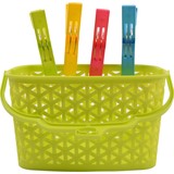 Discountershop Clothespin basket for clothespins - Basket for your clothespins size 22x13x12.5 Green