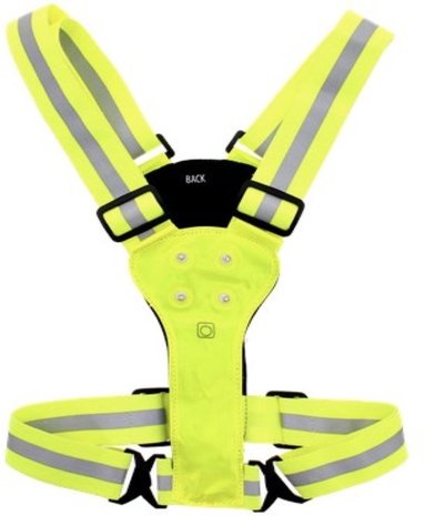 Merkloos Safety vest - Reflective safety vest - Led - Running - Cycling - Sports - 2 sides illuminated - Front and back illuminated - safety vest - 2021 New product Merkloos Safety vest - Reflective safety vest - Led - Running - Cycling - Sports - 2 sides illuminated - Front and back illuminated - safety vest - 2021 New product