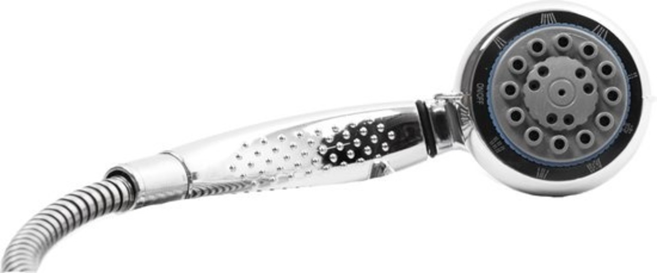 Merkloos Shower head with 8 spray positions -Shower head with hose set-Shower head Incl. Hose 2 Meter -Hand shower 1st. ø 8cm chrome -Shower set hose with 8 spray positions -Shower -Shower heads -Shower head Stainless - 8 Functions - 200 cm hose and 1.3 cm diamete