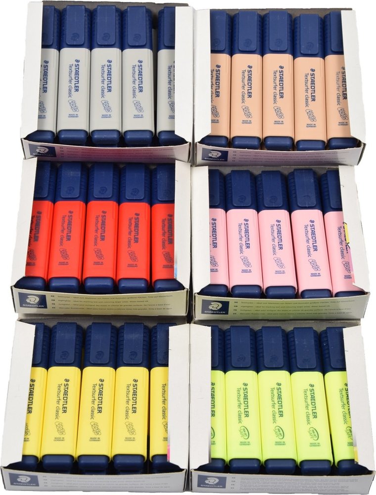 Staedtler 60 x - Staedtler markeerstift Textsurfer Classic | 6 kleuren Staedtler 60 x - Staedtler markeerstift Textsurfer Classic | 6 kleuren