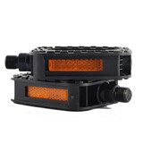 Discountershop Durable Black Bicycle Pedals - Set Of 2 - Anti-slip - Plastic - 12 cm Wide - 7.5 cm Long