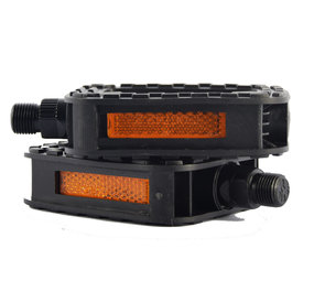 Discountershop Duurzame Zwarte Fiets Pedalen - Set Van 2 - Anti-slip - Kunststof - 12 cm Breed - 7.5 cm Lang Discountershop Duurzame Zwarte Fiets Pedalen - Set Van 2 - Anti-slip - Kunststof - 12 cm Breed - 7.5 cm Lang