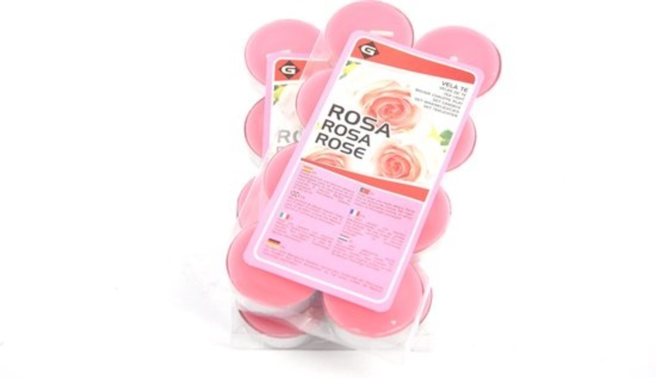 Delaram Scented Tealights - Tealights with 4 Burning Hours - Tealights - Scented Tealights -tealights - 16 pieces Tealights with Fragrance -  Rose  scented tealights
