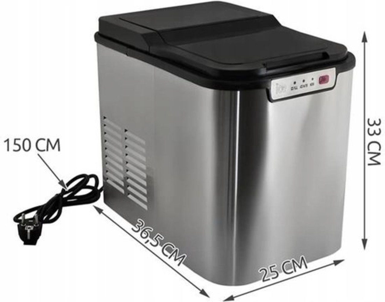 Discountershop Discountershop® Ice cube machine - 2 Liter - 6-8 Min. - 12kg/24h - Ice cube maker with ice scoop - Silver Discountershop Discountershop® Ice cube machine - 2 Liter - 6-8 Min. - 12kg/24h - Ice cube maker with ice scoop - Silver