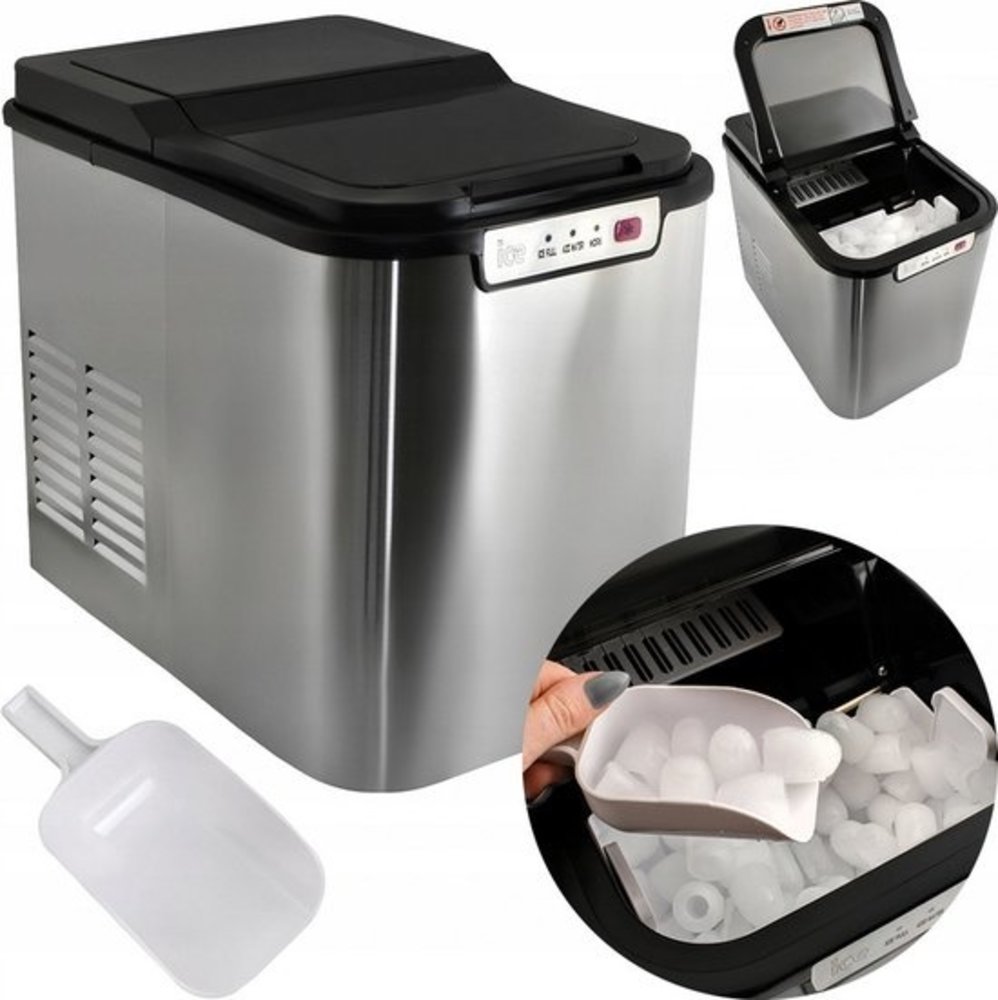 Discountershop Discountershop® Ice cube machine - 2 Liter - 6-8 Min. - 12kg/24h - Ice cube maker with ice scoop - Silver Discountershop Discountershop® Ice cube machine - 2 Liter - 6-8 Min. - 12kg/24h - Ice cube maker with ice scoop - Silver