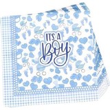 Servetten Jongens 33 X 33 Cm Papier Blauw 20 Stuks Servetten Jongens 33 X 33 Cm Papier Blauw 20 Stuks