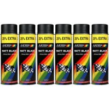Motip Motip acrylic lacquer matt black - 6 spray cans - fast drying - for wood, metal, glass & plastic - 6 x 500 ml