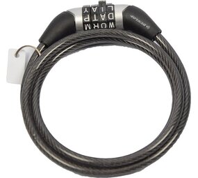 Dunlop Bicycle lock / spiral lock with password 1200 x 6 mm Black Dunlop Bicycle lock / spiral lock with password 1200 x 6 mm Black