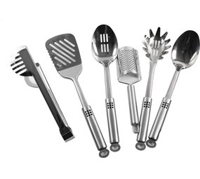 Merkloos Cooking utensils set - Kitchen utensils set - Spaghetti fork - Serving spoon - Cheese grater - Skimmer - Bar spatula - Pasta tongs - Stainless steel Cookware set Merkloos Cooking utensils set - Kitchen utensils set - Spaghetti fork - Serving spoon - Cheese grater - Skimmer - Bar spatula - Pasta tongs - Stainless steel Cookware set