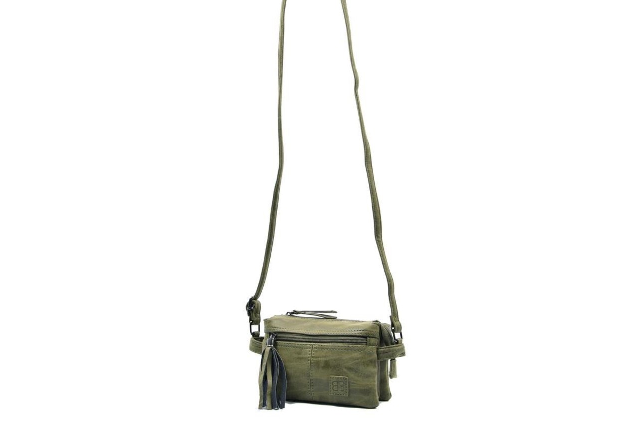 Bicky Bernard  Tas - tassen - bags - Bag- Bicky Bernard- Harmonica 3-Vaks tasje - schoudertasje - crossbody tasje - Olive Bicky Bernard  Tas - tassen - bags - Bag- Bicky Bernard- Harmonica 3-Vaks tasje - schoudertasje - crossbody tasje - Olive