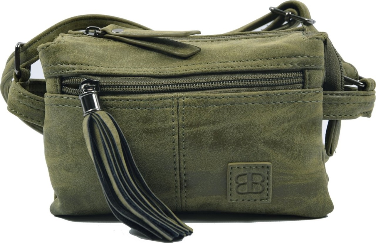 Bicky Bernard  Tas - tassen - bags - Bag- Bicky Bernard- Harmonica 3-Vaks tasje - schoudertasje - crossbody tasje - Olive Bicky Bernard  Tas - tassen - bags - Bag- Bicky Bernard- Harmonica 3-Vaks tasje - schoudertasje - crossbody tasje - Olive