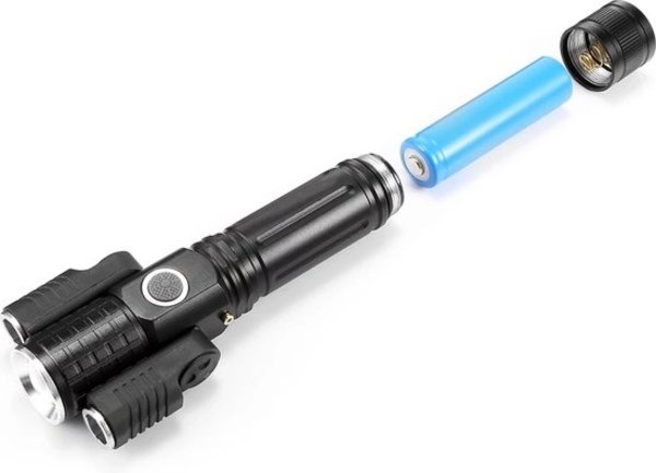 Discountershop LED Flashlight Rechargeable - Storage Kit - IPX-6 Water Resistant - 1000 Lumen - Black - Military LED Flashlight Discountershop LED Flashlight Rechargeable - Storage Kit - IPX-6 Water Resistant - 1000 Lumen - Black - Military LED Flashlight