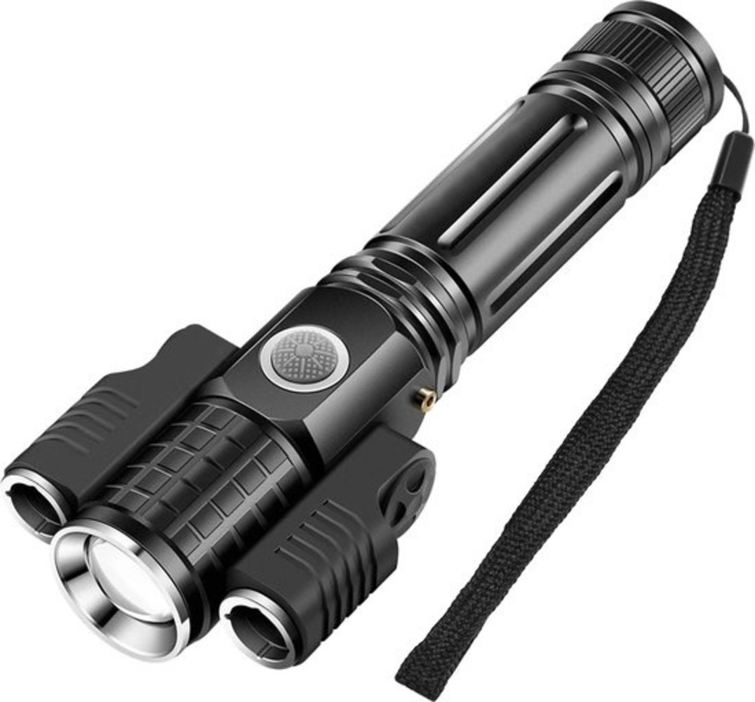 Discountershop LED Flashlight Rechargeable - Storage Kit - IPX-6 Water Resistant - 1000 Lumen - Black - Military LED Flashlight Discountershop LED Flashlight Rechargeable - Storage Kit - IPX-6 Water Resistant - 1000 Lumen - Black - Military LED Flashlight