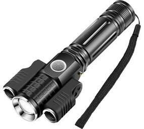 Discountershop LED Zaklamp Oplaadbaar - Opbergkit - IPX-6 Water resistent - 1000 Lumen - Zwart - Militaire LED Zaklamp Discountershop LED Zaklamp Oplaadbaar - Opbergkit - IPX-6 Water resistent - 1000 Lumen - Zwart - Militaire LED Zaklamp